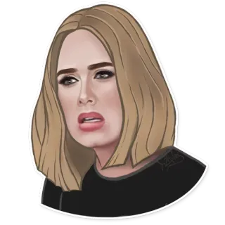 😧 Adele певец, поп, портрет, знаменитость, женщина, художник telegram sticker