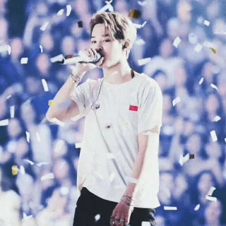 🔖 Jimin kpop, cantante, bts, confeti, actuación, música, ídolo telegram sticker