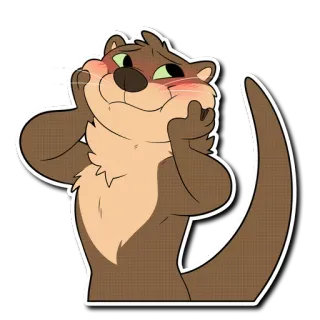 😳 otter, cute, animal, cartoon telegram sticker