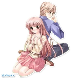 💆 afavoice Anime, Kawaii, Słodkie, Dziewczyna, Różowe włosy, Kreskówka, Ilustracja, Grafika telegram sticker