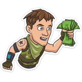 🤑 Cartoon, Geld, Figur, Bargeld, Erfolg, Dollar telegram sticker