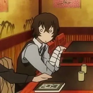 🍩 Osamu Dazai Bungou Stray Dogs Anime, Bungou Stray Dogs, Osamu Dazai, Dazai, Karakter, Kartun telegram sticker