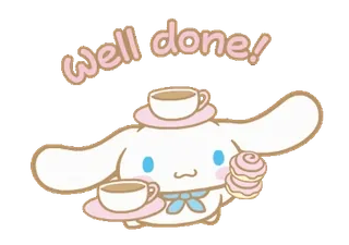 ⭐ Well done! Cinnamoroll, Well done, Sanrio, Cute, Tea telegram sticker