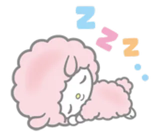 💤 ovelha, dormindo, zzz, rosa, fofo, desenho animado telegram sticker