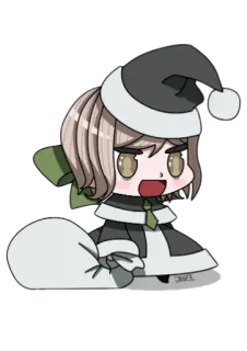😊 Anime, Charakter, Süß, Cartoon, Weihnachten, Mädchen, Winter, Feiertag whatsapp sticker
