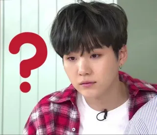 ❓ Suga Suga, BTS, K-Pop, Question, Confused, Man, Celebrity telegram sticker