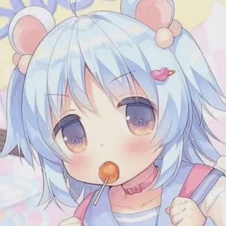 🍬 动漫, 可爱, 漫画, 棒棒糖, 女孩, 卡哇伊, 熊耳 telegram sticker