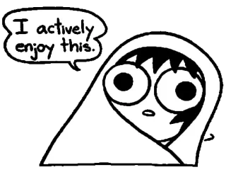 😐 I actively enjoy this. cartoon, enjoy, funny, meme, comic, expression whatsapp sticker