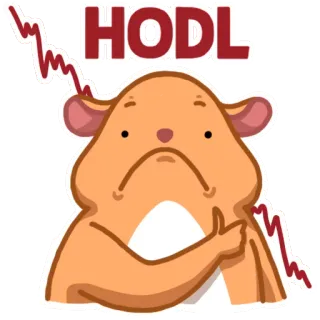 ✊️ HODL HODL, crypto, hamster, meme, stocks, investment telegram sticker
