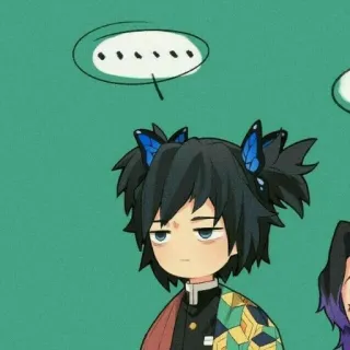 🌓 Giyu Tomioka Demon Slayer ...... Аниме, Клинок, рассекающий демонов, Гию Томиока, Манга, Чиби telegram sticker