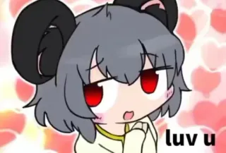 ❤️ luv u anime, cartoon, cute, love, affection telegram sticker