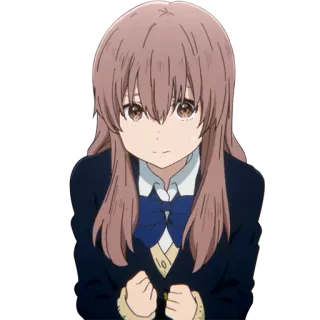 🙁 Shouko Nishimiya A Silent Voice anime, character, Shouko Nishimiya, A Silent Voice, manga telegram sticker