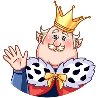 👋 왕, 왕관, 왕실, 만화, 캐릭터, 군주 whatsapp sticker