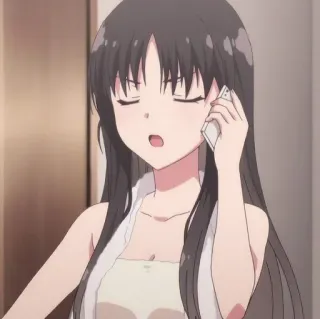 😠 Anime, Ragazza, Telefono, Personaggio telegram sticker