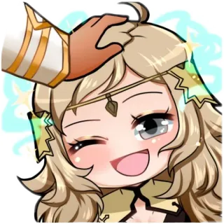😊 anime, desenho animado, cabelo loiro, sorriso, ilustração whatsapp sticker