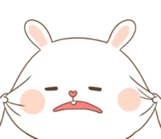 😞 rabbit, bunny, cute, cartoon, animal, kawaii telegram sticker