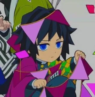 🌊 Giyu Tomioka Demon Slayer Anime, Chibi, Giyu Tomioka, Demon Slayer, Manga, Carino, Festa, Triangolo telegram sticker