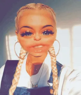 ☁️ chân dung, bộ lọc, hiệu ứng hoạt hình, selfie, phụ nữ, nghệ thuật kỹ thuật số telegram sticker