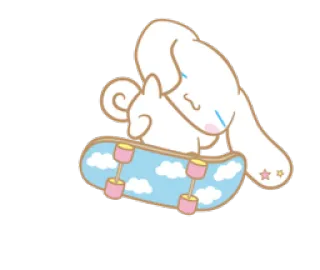 🏄 cane, skateboard, carino, nuvole, kawaii telegram sticker