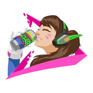 💚 D.Va Overwatch d.va, overwatch, gamer, video game, kartun telegram sticker