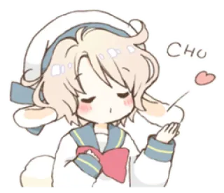 🌬 CHU anime, lindo, conejo, kawaii, corazón whatsapp sticker