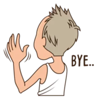 👋 BYE... tchau, adeus, despedida, acenando, homem whatsapp sticker