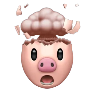 🐷 Эмодзи, Свинья, Взрыв, Шок, Удивление, Взрыв головы telegram sticker