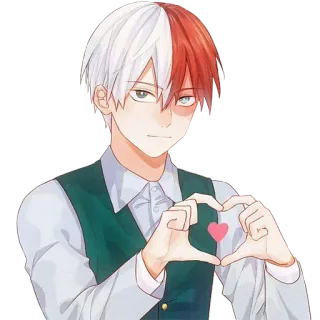 ❤️ Shoto Todoroki My Hero Academia Anime, Hati, Lucu, Pahlawan, Manga telegram sticker
