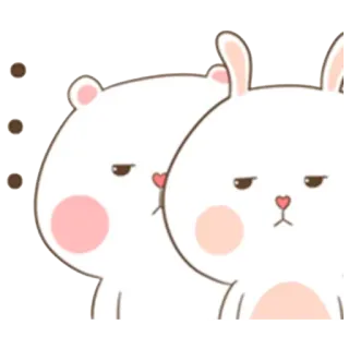 😒 coelho, urso, animal, fofo, adesivo, desenho animado, expressão whatsapp sticker