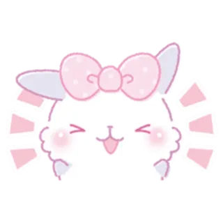 😂 милый, животное, каваий, зайчик, кролик, розовый, бантик telegram sticker