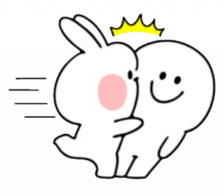 😘 漫画, ウサギ, ハグ, 可愛い, アニメ telegram sticker