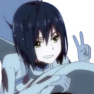 ✌ anime, personaggio, adesivo, segno di pace telegram sticker