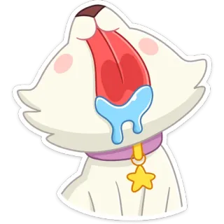 🤤 кот, милый, стикер, животное, питомец, мультфильм, кавай telegram sticker
