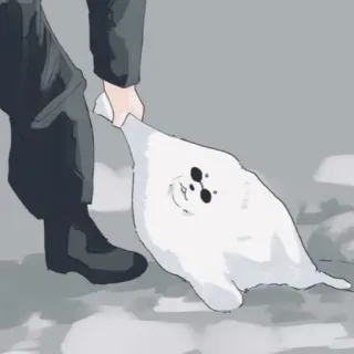 🐈 Seehund, Tier, süß, Cartoon, Illustration telegram sticker