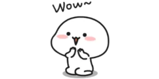 🍚 Wow~ fofo, personagem, uau, adorável whatsapp sticker