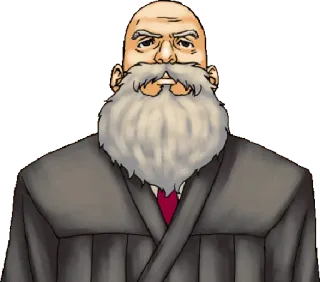 😶 sędzia, sąd, stary, poważny, siwe włosy telegram sticker
