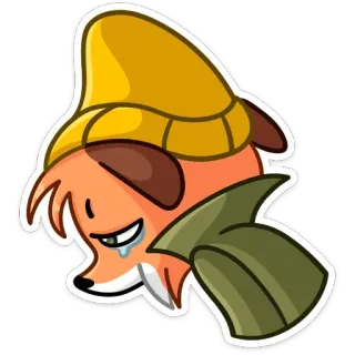 😢 renard, animal, triste, larmes, dessin animé, autocollant telegram sticker