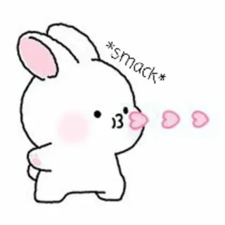 🐇 *smack* mignon, lapin, lapin, coeurs, baiser telegram sticker