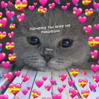 😔 ПОЧЕМУ ТЫ МНЕ НЕ ПИШЕШЬ грусть telegram sticker