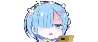😶 Rem Anime, Niedlich, Charakter, Mädchen, Chibi telegram sticker