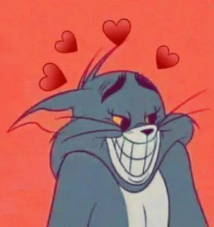 ♥️ Tom Tom and Jerry desenho animado, gato, corações, amor, fofo, Tom e Jerry telegram sticker
