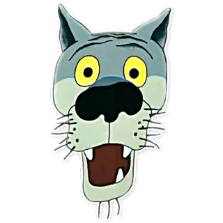 😮 Cartoon Wolf, Tieraufkleber, Wolfsgesicht, Cartoon Tier telegram sticker