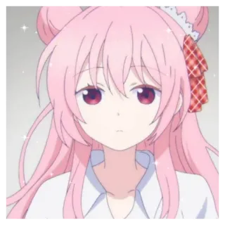 🔪 anime, różowe włosy, słodkie, dziewczyna, brokat whatsapp sticker