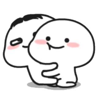 🙆‍♀️ süß, Cartoon, Umarmung, Freunde, Liebe telegram sticker