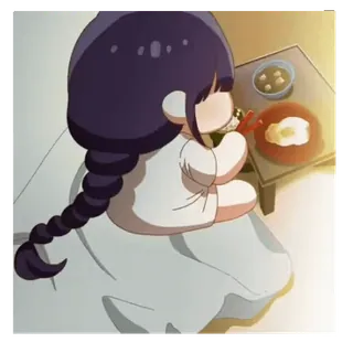 😋 Anime, Mädchen, Essen, Cartoon, Chibi telegram sticker