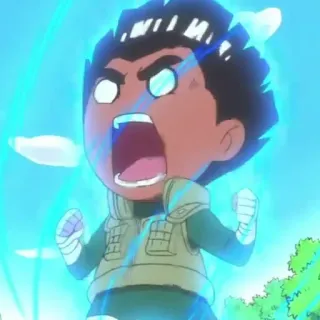 😡 Rock Lee Naruto anime, character, cartoon, fanart, manga, rock lee, naruto telegram sticker