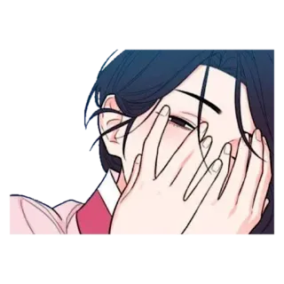 🙈 애니메이션, 만화, 여자, 소녀, 한국, 표정, 수줍음 telegram sticker
