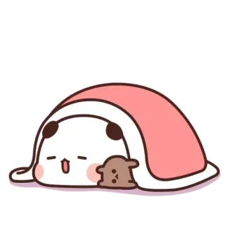 ☺️ carino, panda, assonnato, coperta, cartone animato, animale, adorabile telegram sticker