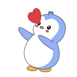 🩷 pinguino, carino, kawaii, cartone animato, animale, uccello telegram sticker