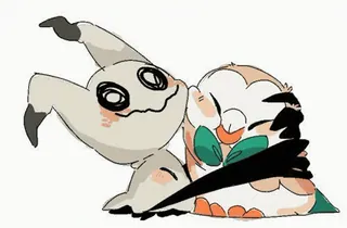 🤗 Mimikyu and Rowlet Pokemon whatsapp sticker